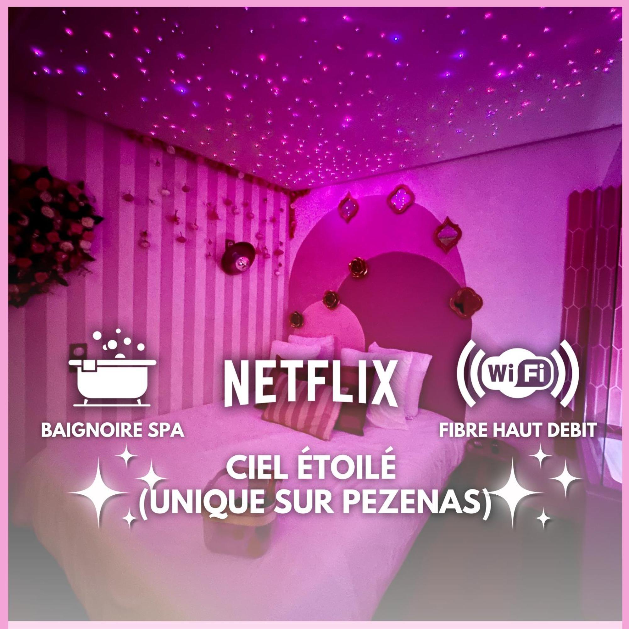 Romantic Room - Balneo - Ciel Etoile - Free Wifi - Netflix - Hyper Centre Pézenas Buitenkant foto
